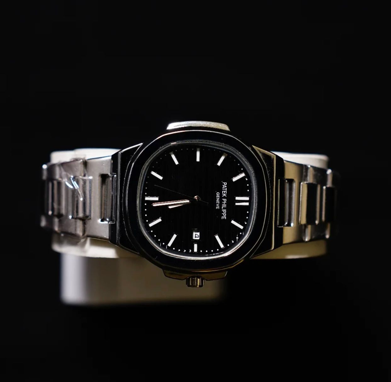 Noval Collection Black Dial Silver Stainless Steel Watch – Premium Classic Date Watch